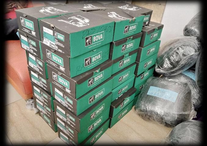 Stock de marchandises prêt à la livraison